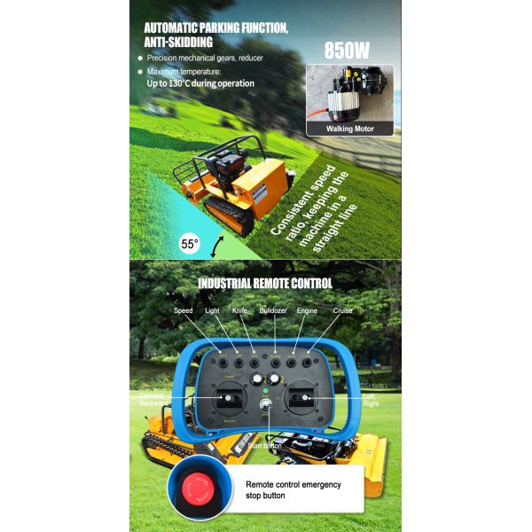 US Spot High End Remote-controlled Lawn Mowing Robot for All Terrain Intelligent Mowing Lawn Maintenance Efficient Stable