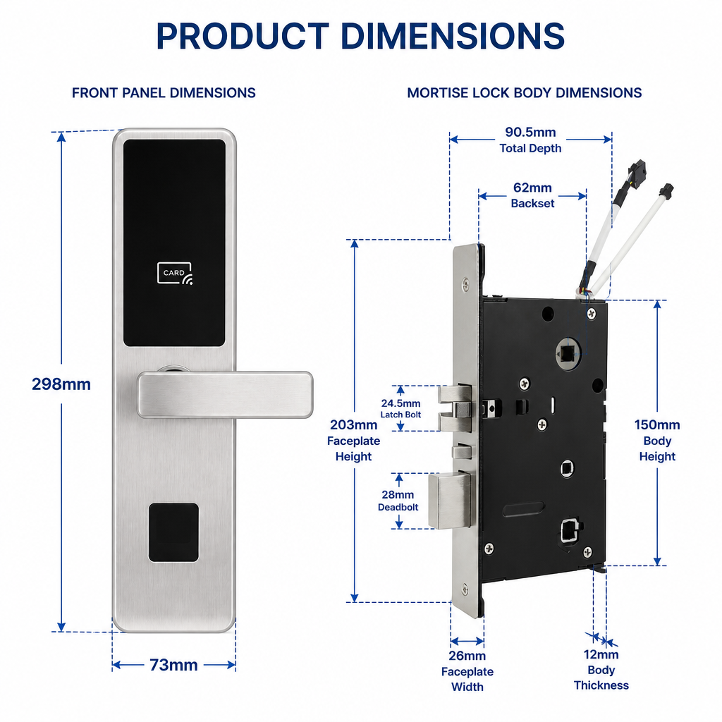 RF879 Smart hotel lock with SS304 stainless steel