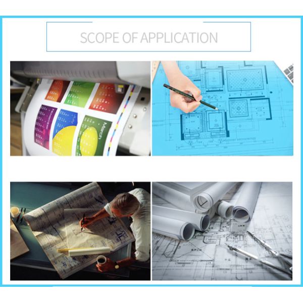 80gsm Blue CAD Drawing Paper For WideFormat Inkjet Printer 24" x 150ft