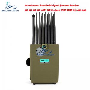 Wholesale Europe Type WiFi Signal Jammer 24w 24 Channels For 2G 3G 4G 5G LTE GPS Lojack 173mhz from china suppliers