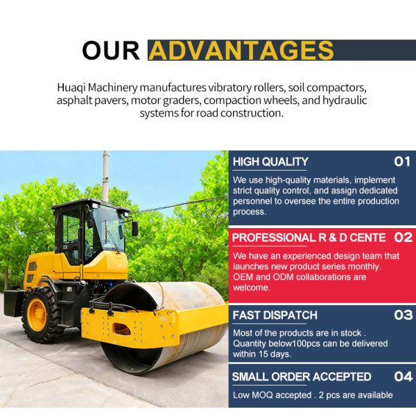 6Ton 8Ton 10Ton Diesel Single Drum Padfoot Smooth Road Roller Compactor Vibratory Asphalt Roller for Sale