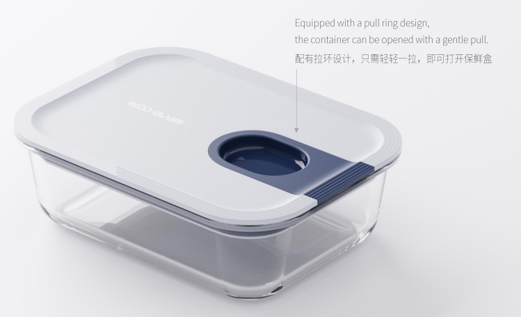 IKOO Stackable BPA-Free Glass Food Container with Dishwasher Safe Meal Prep Container for Easy Storage