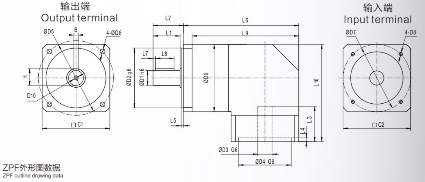 ZPF right angle planetary gearbox