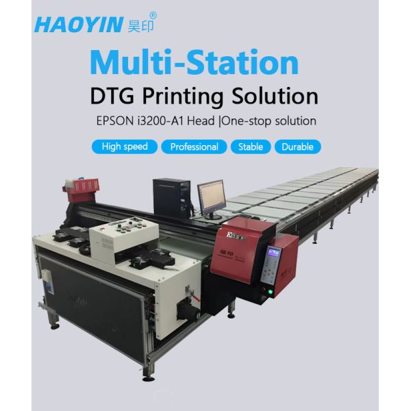 Multi Station Direct To Garment Printing Equipment 40cm Print Width