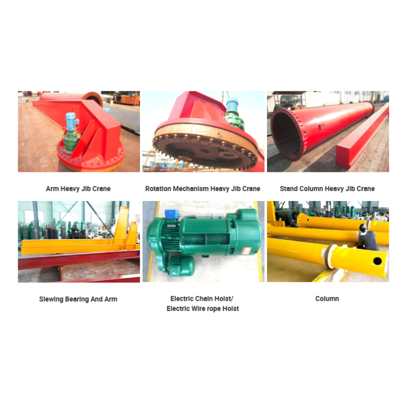 Custom Movable Mini Electric Swinging Arms Floor Mounted Jib Crane with 360° Rotation and Rated Lifting Moment 10-2000KN