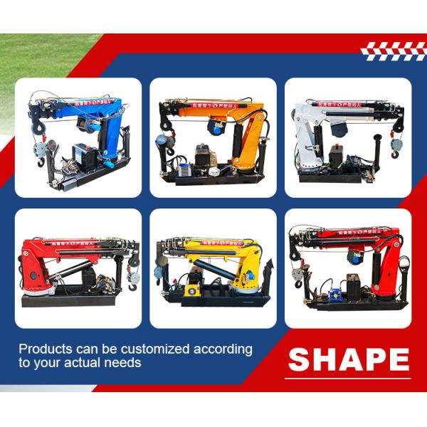 Mini Pickup Crane Small Crane with Remote Control Hydraulic Extensions Lifting Marble