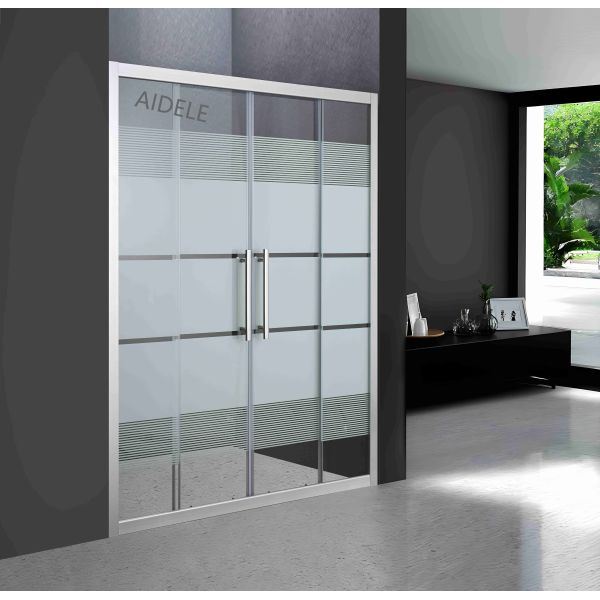 modern design mosaic shower door with aluminum frame