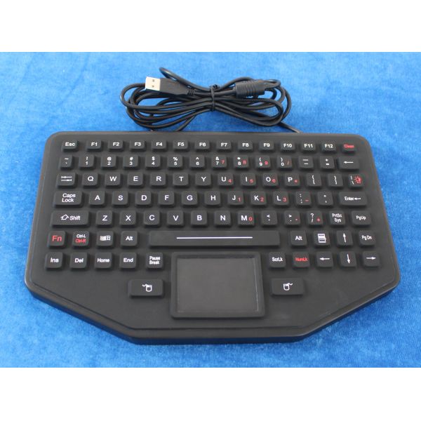 Ip68 Silicone Movable Desktop Industrial Keyboard With Touchpad For Military