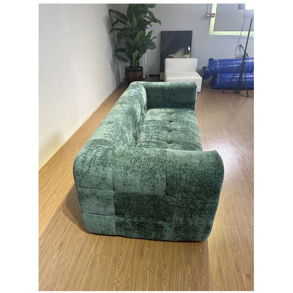 Custom Tufted Vacuum Compressed Sofa Bed Straight Corduroy High Density Sponge Filling Living Room Apartment Modular Sofa
