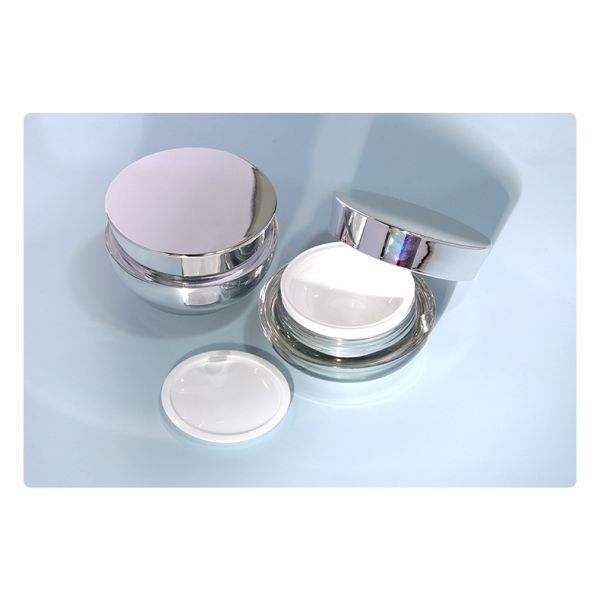 Replaceable Acrylic Bottles 30ml 100ml Silver Plastic Lotion Pump Bottle