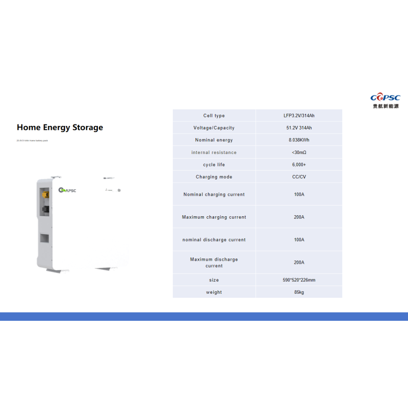 25.6V 314AH household storage battery pack
