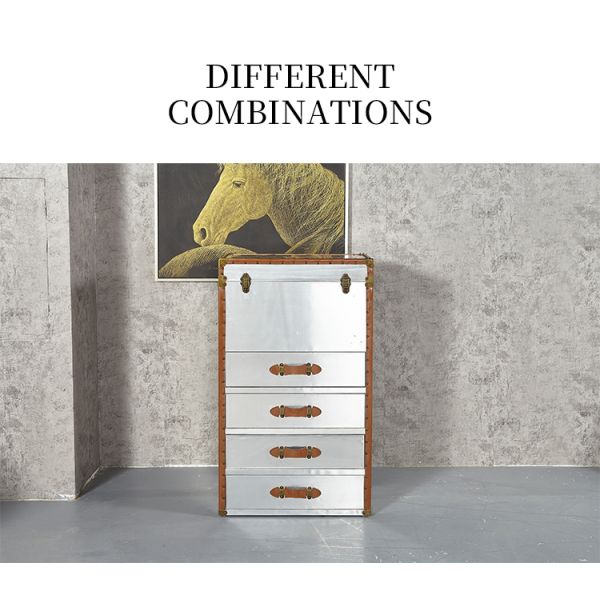 Nidea Luxury Wine Display Sideboard showcase Bedside Aluminum Kitchen Leather Rustic Trunk Side Table Corner Cabinet