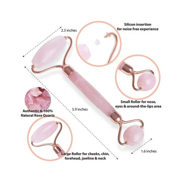 Skin Care Rose Quartz Facial Massager Gua Sha Face Scraper Jade Massagers Roller Set