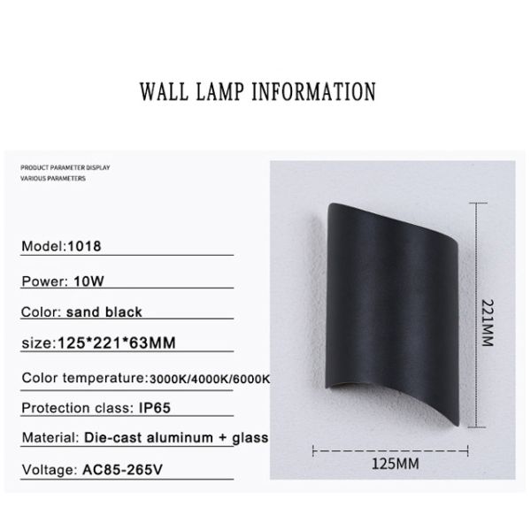 Outdoor Up And Down Luminous Irregular Double Headed Wall Light Waterproof