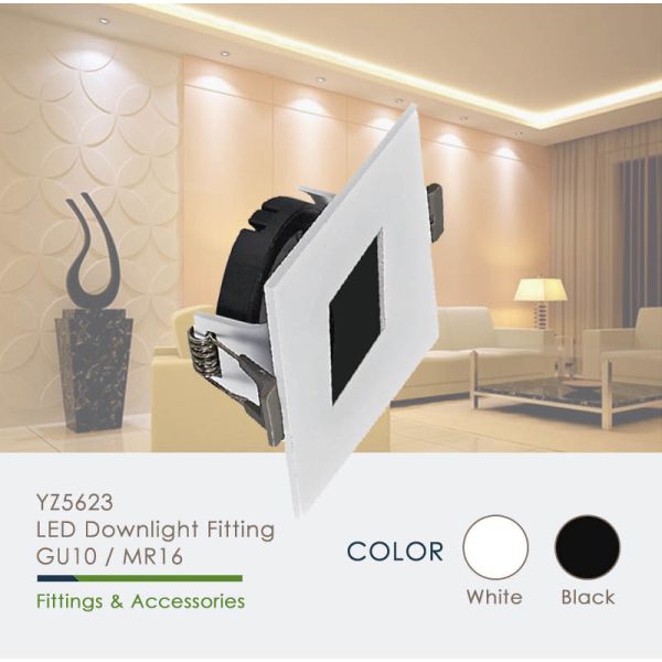 White Square Mr16 LED Housing Powder Coating Surface Finished