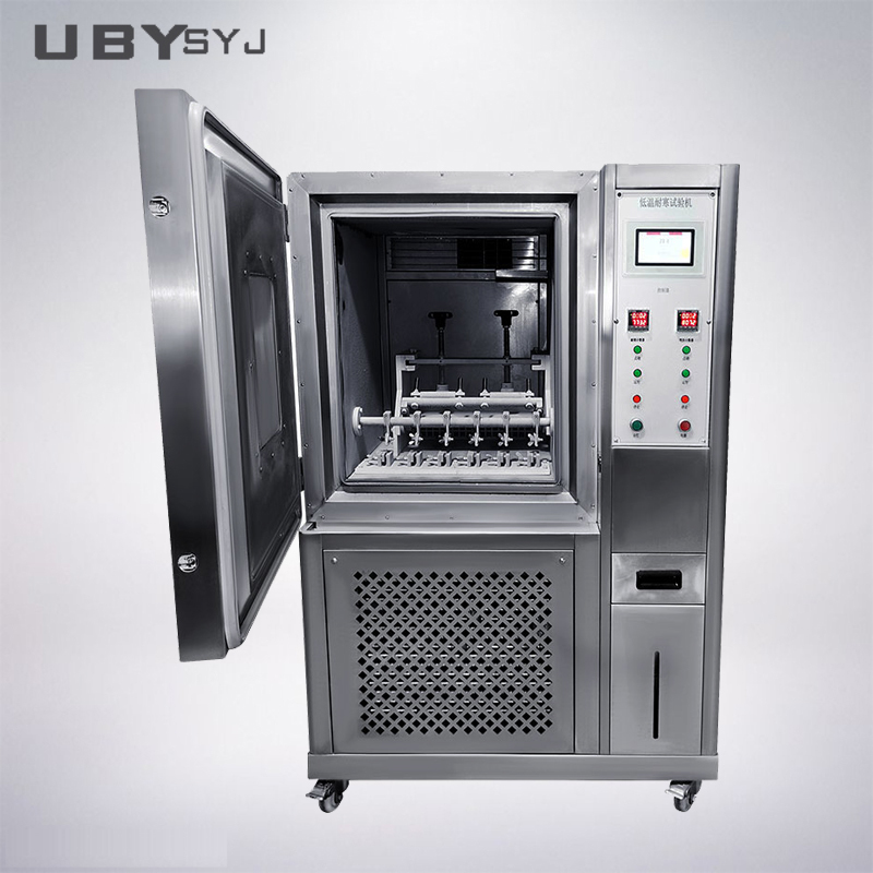 UP-4009 Low Temperature Flexing Testing Machine with Vertical Design and Stainless Steel Construction for Rubber Cold Bending Resistance Testing ISO