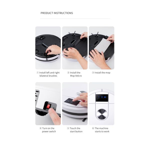 2000Pa-2499Pa 3 In 1 Automatic Sweeping Robot Brushless Motor