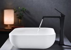 China Matte Black Waterfall Bathroom Sink Faucet 0.05-1.6Mpa Water pressure on sale