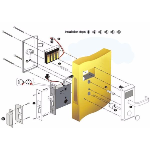 High Security Software Management System RF Hotel Door Lock Electronic Door Latches