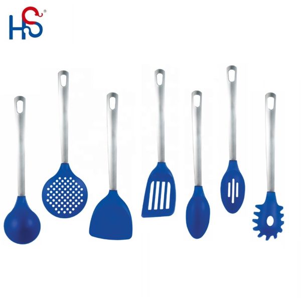 Non-Stick 7PCS Nylon Kitchen Utensils with Stainless Steel Handle