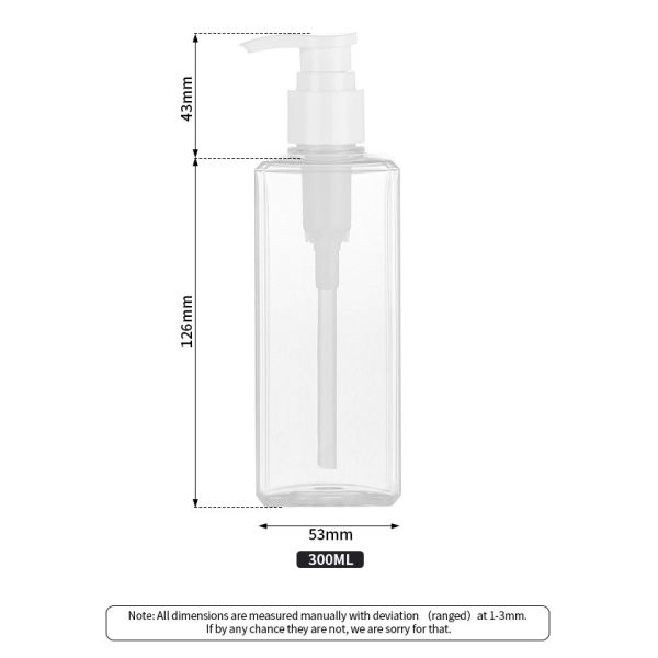 Transparent Cosmetic Lotion Bottle Luxury Biodegradable 300ML