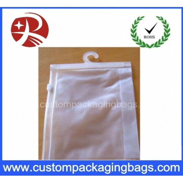 Custom Printing Clear EVA / PVC Hook bag / Hanger Packing Plastic Bag For Clothes