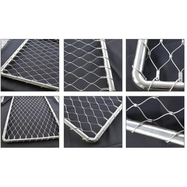 PVC Coated Ferrule Type Stainless Steel Cable Mesh 7x7