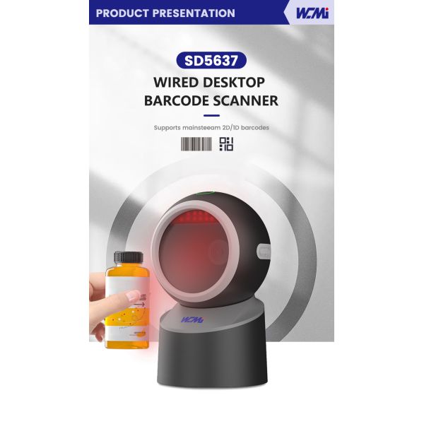 Circular Desktop Barcode Scanner 1d Qr 2d Barcode Full Code Support Cheap Sales With Free Oem Service