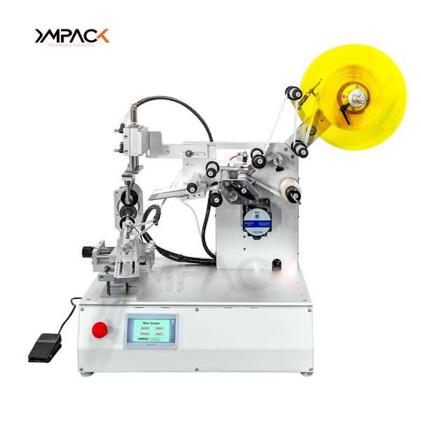 700W 400ml Semi Automatic Round Bottle Labeling Machine Equipment For Conical Cups