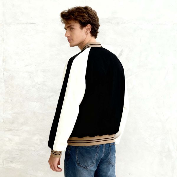 Wholesale Custom Embroidery logo Satin Bomber Jacket for Men Sports Letter V-neck Reversible Varsity Baseball Jersey Jacket