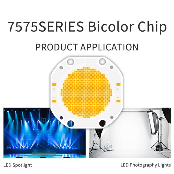 600w+600w Dual Color Cob Led Chip 7575 Dimmable 2700-6500k 54v 60v For Photography Light