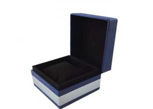 Colorful Custom Logo Printed Jewelry Boxes , Black Square Cardboard Ring Boxes
