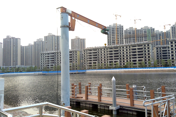Custom Movable Mini Electric Swinging Arms Floor Mounted Jib Crane with 360° Rotation and Rated Lifting Moment 10-2000KN