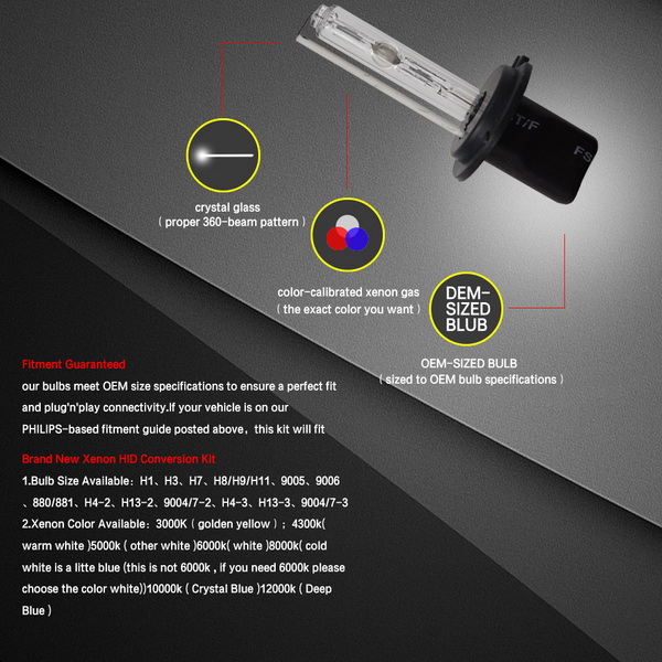 Cheap Price H13-3 Car Xenon Hid lights with ballas set headlights 55W