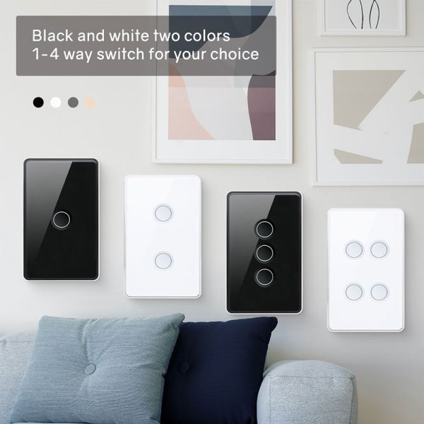 Smart Home Wall Switch Wifi Electronic Intelligent Tuya Switches 1/2/3/4 Gang Google&Alexa