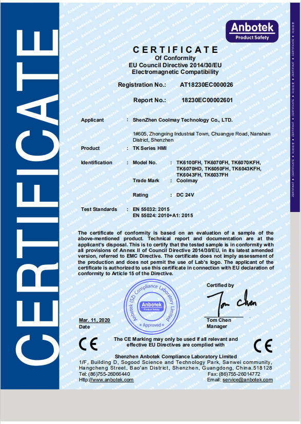 Ultra Thin Free Port Industrial Human Machine Interface Panel IP65 TK6070FH