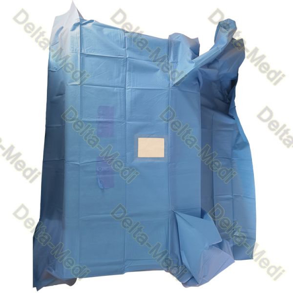 Thyroid Surgical T Drape With Square Fenestration And Tube Holders