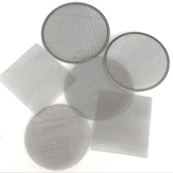 Various Size 304 Stainless Steel Square Hole Woven Wire Mesh Filter Disc Screen