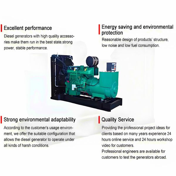 Diesel Powered Generator Emergency Open Type Diesel Engine Generator Set Remote Areas Portable Diesel Generator