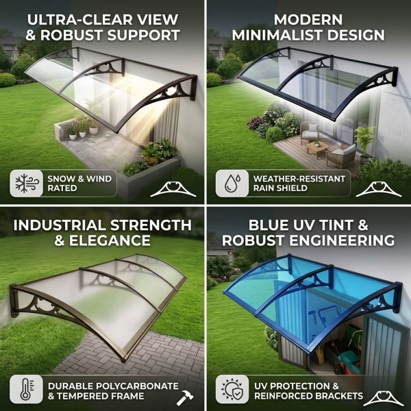 Width Depends PC Canopy General Outdoor Cover Polycarbonate Sheet Designed to Provide Protection Against Sun Rain and Wind