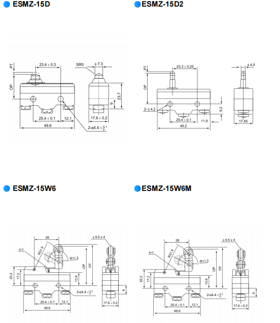 NNC miniature weight Limit Switch ESMZ series for electronics, machinery and light industry