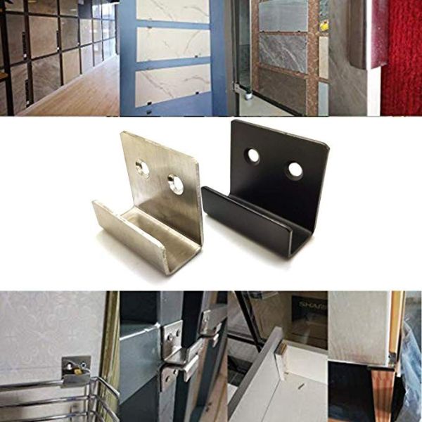 Supporting Fixed Hook Mounting Bracket Tile Display Wall Hanging Rack in Black Silver