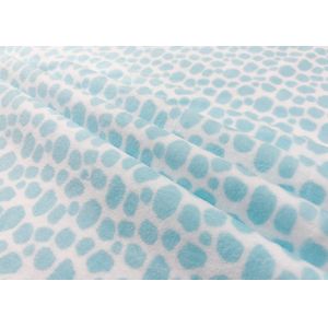 210GSM 100% Polyester Velvet Fabric Fleece Material Blue Leopard Print