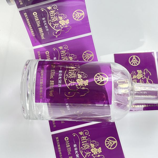 Custom Printing Logo Clear Sticker Label Waterproof Transparent Adhesive Label Sticker Roll for Water Juice Bottle