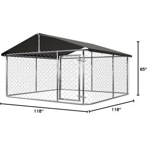 Wholesale Outdoor Heavy Kennel High Strength Stainless Steel Black Large Dog Cage 10' X 5' Heavy Duty Welded Mesh Modular Outdoor Dog Kennel Heat Treated 3D from china suppliers