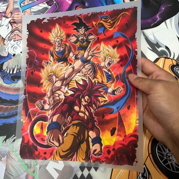 Daima Goku All Forms – High Quality Digital DTF Transfer. Ready to Press Heat Press Sticker, Customized Iron‑On Label