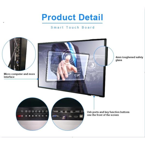 sound control 178 Degree 86" 800cd/Sqm Multi Touch Interactive Whiteboards For Classroom