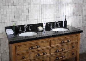 Wholesale Heat Resistant Granite Bathroom Vanity , Double Sink Bathroom Vanity Elegant from china suppliers
