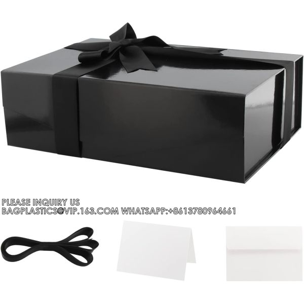 Groomsmen Proposal Boxes, Magnetic Closure Rectangle Collapsible Boxes For Gift Packaging (Matte Black)