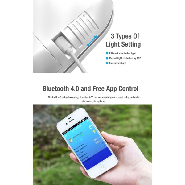 4-IN-1 Bluetooth Smart Family Electric Home Alarm LED Light with Motion Sensor CX601